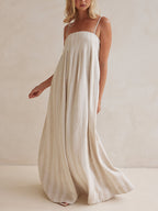 Casual Fashion Halter Neck Striped Maxi Dress