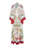 Hand-Placed Ebony Print Maxi Dress