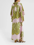 Tropical Big Pineapple Print Maxi Dress