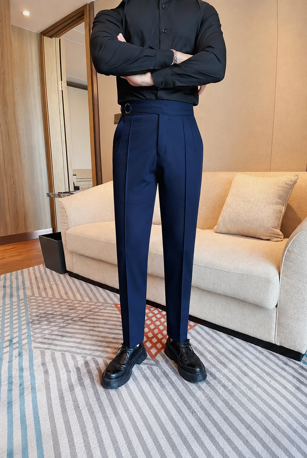Jeevan | Men's Pleated Gurkha Dress Trousers