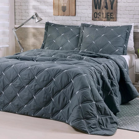 Cobre Leito Casal 3 Peças Percal 200 Fios – Unique Elegância