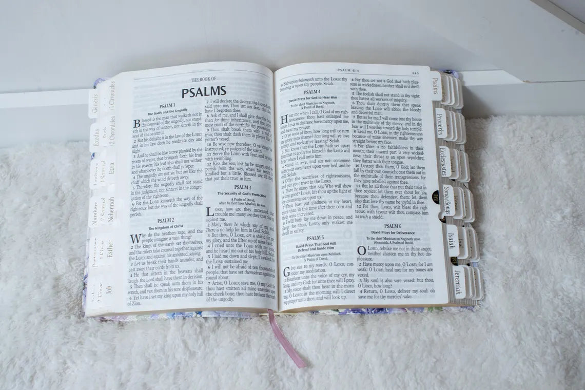 Floral Tabbed Bible KJV Bible for Women Christian Gift for Her Bible with Tabs Faux Leather Floral Bible for Women Personalized Name Gift